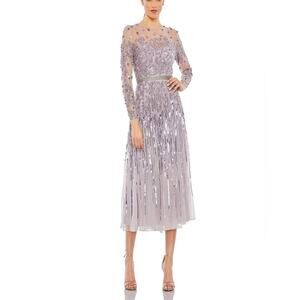 Mac Duggal Embellished A-line Knee-length Dress 93633 Vintage Lilac Sz 16